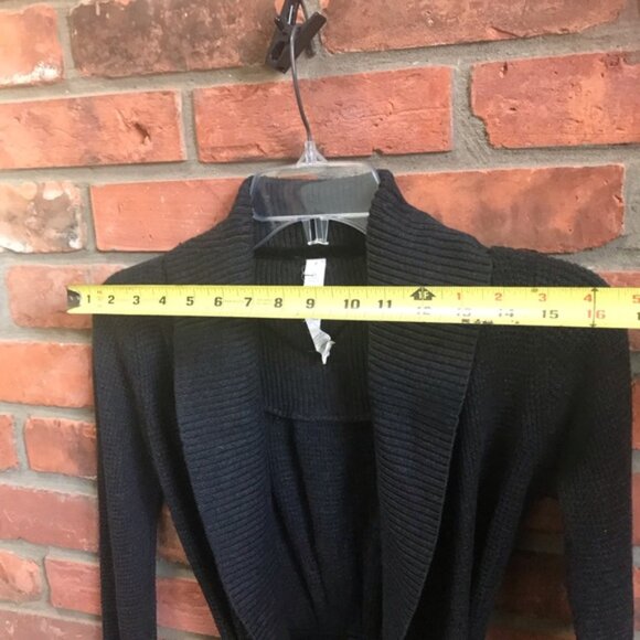 Lululemon Cashmere Bamboo Blend Belted Open Cardigan Waffle Knit Sweater Wrap 4 - Picture 11 of 13